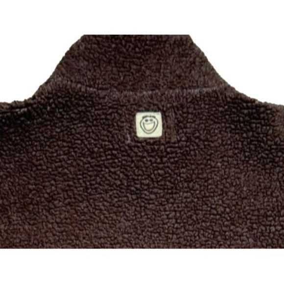 LIFE IS GOOD SHERPA PULLOVER JACKET SIZE S BROWN FLEECE 1/4 ZIP MOCK NECK WOMENS - Picture 4 of 6